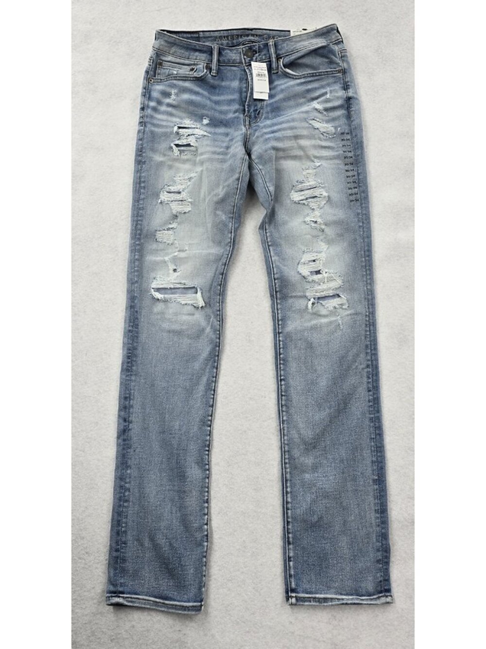 NWT American Eagle Airflex 360 Skinny Jeans Mens 30x34 Light Wash Stretch Denim